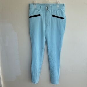 Irideon Light Blue Riding Pants with Black Accents and knee grip 24
